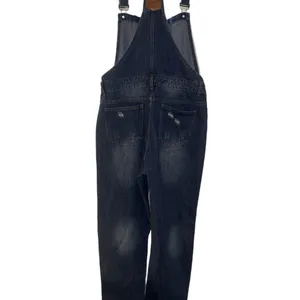 Relaxed Dark Blue Denim Overalls for Women thumbnail 8