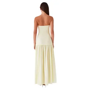 Peppermayo yellow Eden strapless maxi dress drop waist new with tag size 8 thumbnail 8