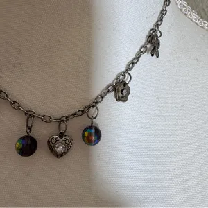 Silver Tone Charm Necklace Womens Jewelry Hearts Stars thumbnail 5
