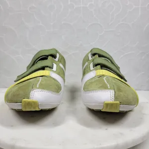 Lacoste Womens Vito Driving Shoe 9 Green White Leather Suede Hook & Loop Sneaker thumbnail 5