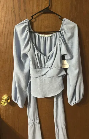 Altar'd State Long Sleeve Cropped Shirt thumbnail 1