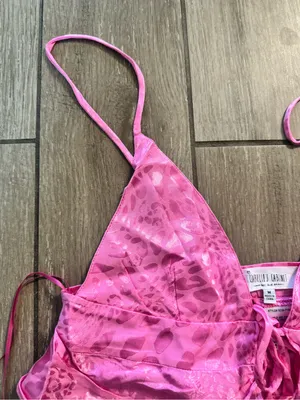 Pattern Pink Satin Tie thumbnail 3