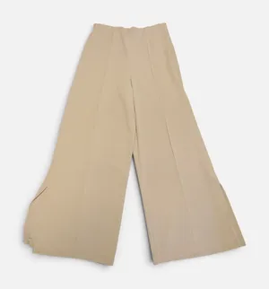 She + Sky Taupe Wide Leg Side Slit Trousers M thumbnail 1
