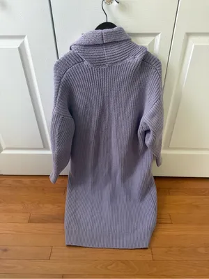 Free People Skylark Longline Cardigan in Lilac thumbnail 3