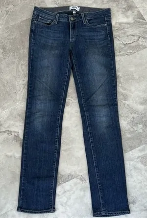 Paige Skyline Skinny Cassie Jeans 28 Regular Blue Dark Wash‎ Stretch Denim EE thumbnail 1