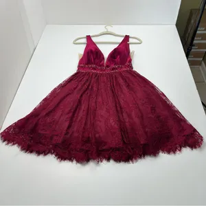 Coya Collection Burgundy Fairy Grunge Mini Dress Womens Size Small NEW‎ *FLAW thumbnail 11