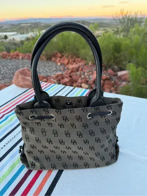 Dooney & Bourke Vintage DB Monogram Tote 3pc Set Bag Wallet Coin Purse Y2K Chic! thumbnail 2