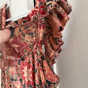 Love the Label Anthropologie Floral Ruffle Sleeve Dress XS thumbnail 4