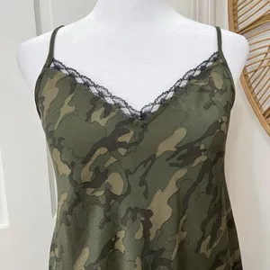 Wild Fable Slip Dress Forest Green Camo Midi S Lace Trim Grunge‎ Woodland Festival Y2K Boho thumbnail 1