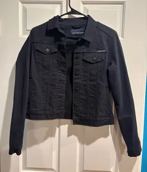 Calvin Klein black denim jacket sz XS minimalism streetwear thumbnail 1