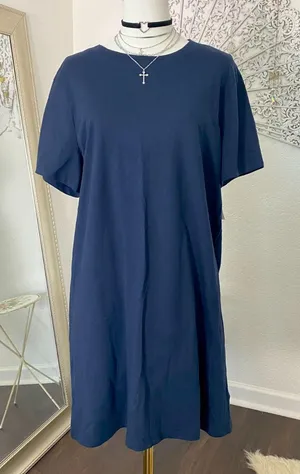 NWT Navy Blue Old Navy T-Shirt Casual Dress Size L thumbnail 1