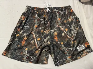 Men's Camouflage Athletic Shorts with Autumn Leaf Accent thumbnail 1