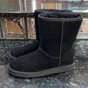 Classic Short Black Suede Boots Size 8 thumbnail 4