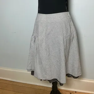Seersucker Striped A-Line Midi Skirt Blue White Small Newport News by D.A.R. thumbnail 2