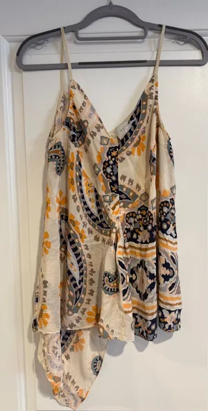 Anthropologie HD in Paris Moonset Silk Camisole Tank Size US 10 Petite Paisley thumbnail 1