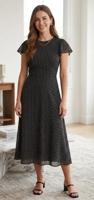 Ann Taylor Sheath Dress Womens 2 Black Floral Cap Sleeve NWT thumbnail 1
