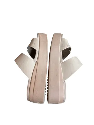 Crocs Taupe Double Buckle Platform Slide Sandals Flatform Comfort Size 8 Women's thumbnail 8
