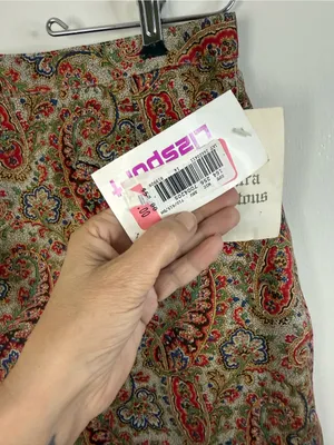 Liz Sport NWT vintage new old stock, two pocket, paisley, cotton mini skirt 14 thumbnail 9
