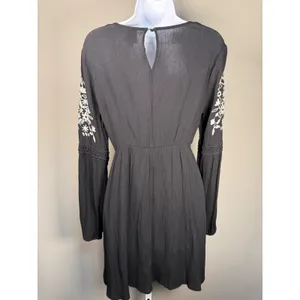 Francesca's Blue Rain Embroidered Boho Peasant Mini Dress‎ S Johnny Was Vibes thumbnail 7