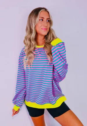 These Three Boutique Stripped Pullover thumbnail 1