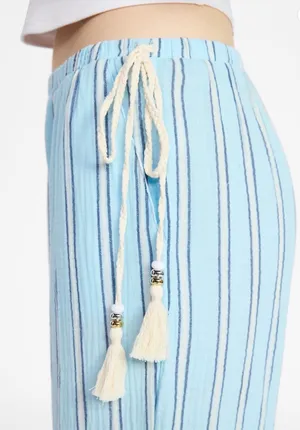 No Boundaries Cotton gauze side tie beach pants thumbnail 3