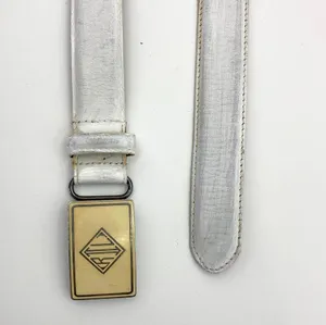 Ralph Lauren Vintage White Leather Belt Monogram Logo thumbnail 1