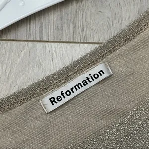 Reformation Metallic Top jupiter cropped tie womens Beige (small) thumbnail 2