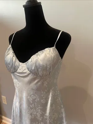 B. Smart light blue Floral Satin Slip Dress thumbnail 2