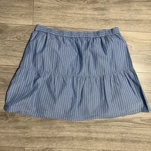 Madewell 100% Cotton‎ Blue White Striped Button Front Tiered Mini Skirt Size M thumbnail 2
