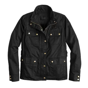J Crew • Downtown Field Jacket waxed cotton canvas black military utility cargo thumbnail 3