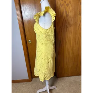 En Saison Guinevere Dress Lemoncello Yellow Eyelet Ruffle Mini Dress Large thumbnail 5