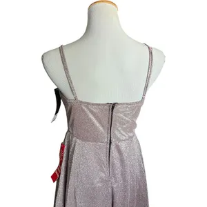 NWT Womens Trixxi Rose Gold Glitter Fit & Flare Gorgeous Party Dress - Sz L thumbnail 3