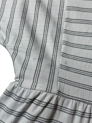 Ann Taylor Loft Outlet Striped Faux Wrap Shirt Women S Gray/White Striped thumbnail 4