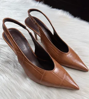 Steve Madden Brown Croc Embossed Andromeda Slingback Pumps thumbnail 1