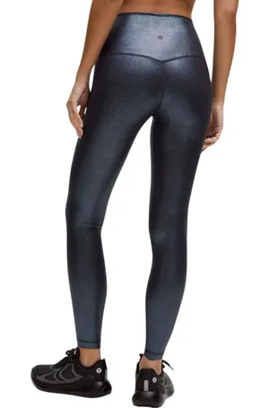 Lululemon Align High-Rise Ribbed Pant 28" *Shine Size 6 Radiate Foil Print Black thumbnail 1