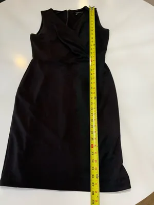 White House Black Market Black Sleeveless Faux-Wrap Midi Dress Size 8 thumbnail 4