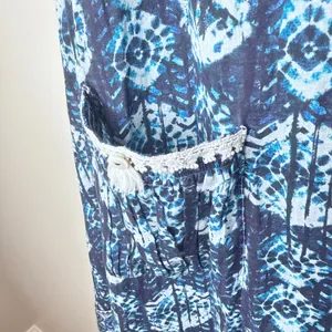 Naudic Small Sao Paulo Sleeveless Maxi Dress Cotton Tie-Dye Print‎ Boho Resort thumbnail 3