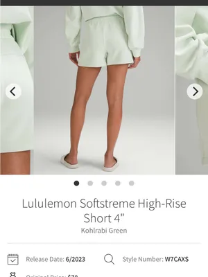 Lululemon Softstreme High-Rise Short 4” in Kohlrabi Green 🍈 thumbnail 2