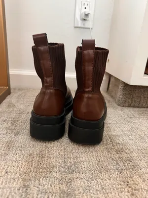 Brown Sock Booties Size 7 thumbnail 2