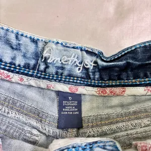 Y2K Acid Wash Low Rise Denim Mini Shorts 0/25" Amethyst thumbnail 4
