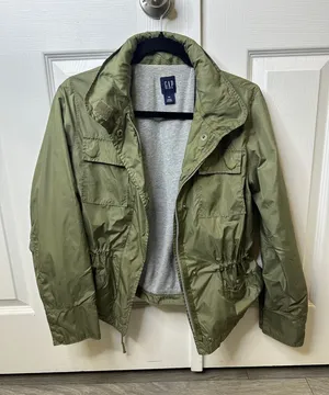 Gap Green Cargo Windbreaker Jacket | Utility Pockets | Cinched Waist | Size XS thumbnail 1