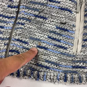 NIC+ZOE Jacket Womens Petite Medium Gray Blue Knit Full Zip Fringe Pockets thumbnail 6