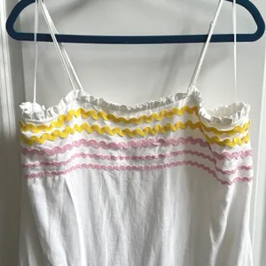 Lisa Marie Fernandez Target Dress Womens M White Ric Rac Summer Linen Blend Mini thumbnail 4