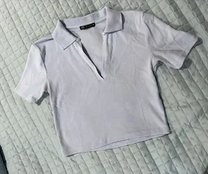Zara Cropped Polo V-Neck thumbnail 1
