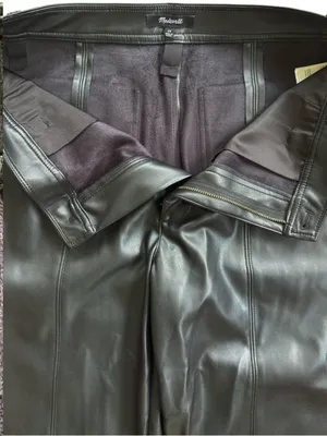 Like New Madewell Emmett Wide Leg Faux Leather Pants Size 29 Retail $148.00 thumbnail 8