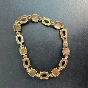 Lauren Conrad‎ Jewelry Set Bracelet Hoop Earrings Green Gold Tone Statement Pavé thumbnail 7