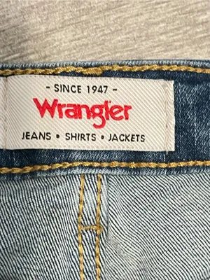 Wrangler Blue Distressed Frayed Hem Jean Shorts thumbnail 3