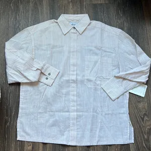Etica Striped Button Down White Size XS thumbnail 1