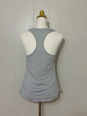 Vuori Lux Performance Racerback Tank Top Gray Estimated Size Small thumbnail 3