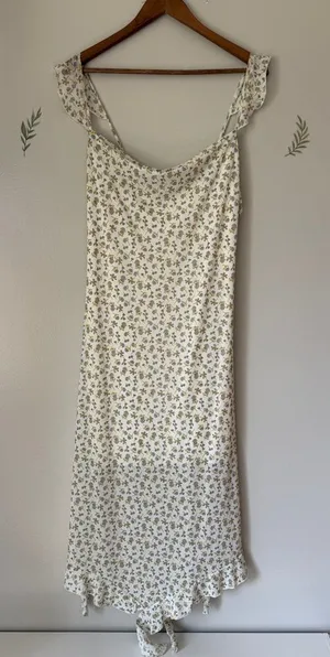 Kirious LA Floral Slip Dress in Cream and Olive thumbnail 1